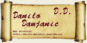 Danilo Damjanić vizit kartica